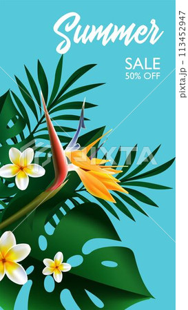 Summer Sale Tropical design for template design 113452947