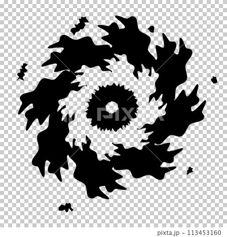 ブラックホールのシルエットアイコン。ベクター。 113453160