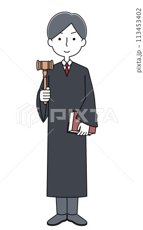 笑顔　裁判官の男性のイラスト 113453402