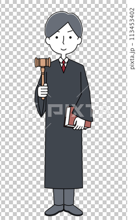 笑顔　裁判官の男性のイラスト 113453402