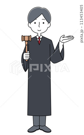 案内　裁判官の男性のイラスト 113453405