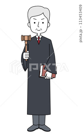 笑顔 裁判官の男性のイラスト 笑顔 裁判官の男性のイラスト 113453409