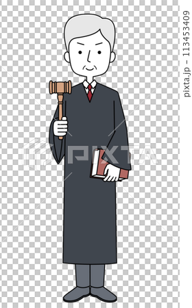 笑顔 裁判官の男性のイラスト 笑顔 裁判官の男性のイラスト 113453409