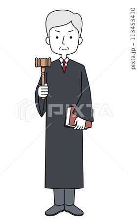 真顔 裁判官の男性のイラスト 真顔 裁判官の男性のイラスト 113453410
