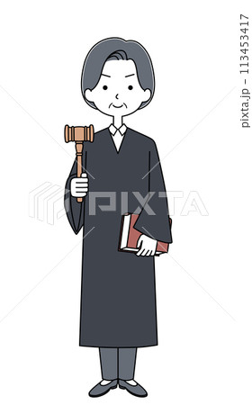 笑顔 裁判官の女性のイラスト 笑顔 裁判官の女性のイラスト 113453417