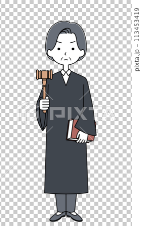 真顔 裁判官の女性のイラスト 真顔 裁判官の女性のイラスト 113453419