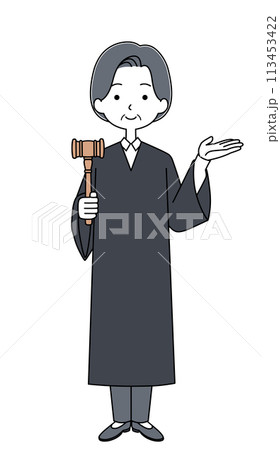 案内　裁判官の女性のイラスト 113453422
