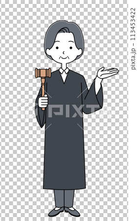 案内　裁判官の女性のイラスト 113453422