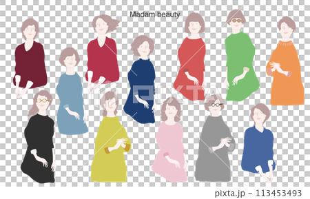 美麗的女士,時尚的女士,40、50、60、70 年代 美麗的女士,時尚的女士,40、50、60、70 年代 113453493