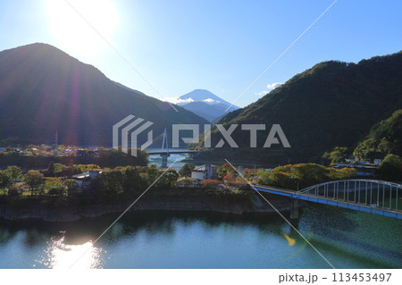 神奈川県・足柄上郡・千代の沢園地から望む富士 113453497
