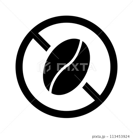 ノンカフェインのシルエットアイコン。ベクター。 ノンカフェインのシルエットアイコン。ベクター。 113453924