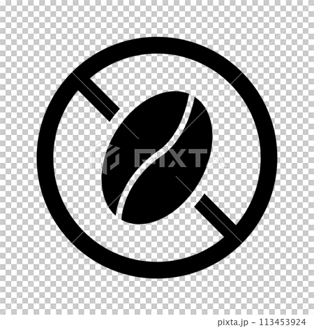 ノンカフェインのシルエットアイコン。ベクター。 ノンカフェインのシルエットアイコン。ベクター。 113453924