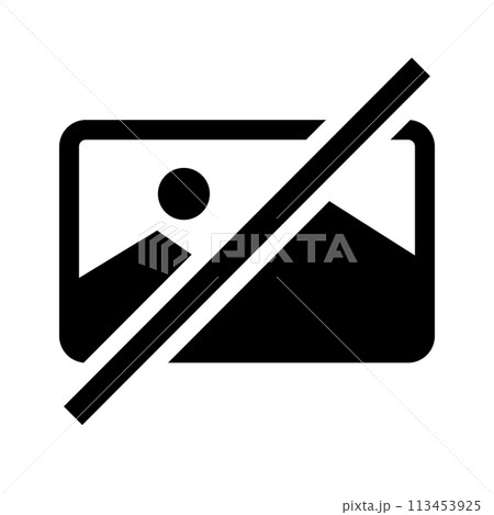 No imageのシルエットアイコン。ベクター。 113453925