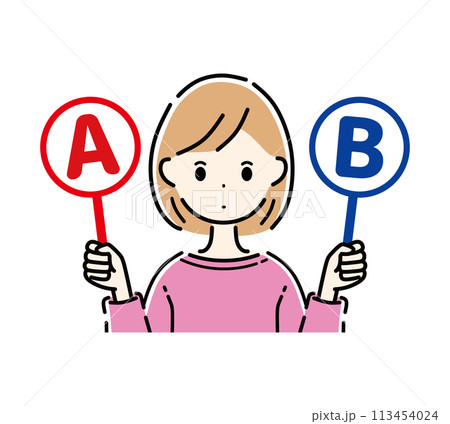 AかBを選ぶ女性 113454024