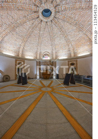 Stored wine bottles, wine cella, Canale, Piedmont, Italy 113454529