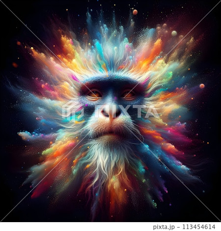 A mesmerizing 3D render of a monkey's face. A mesmerizing 3D render of a monkey's face. 113454614