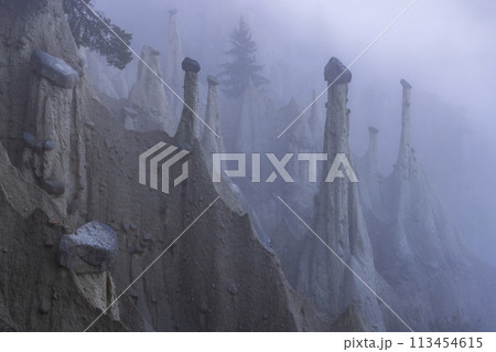 Earth pyramids of Platten (Erdpyramiden - Piramidi di Plata) near Percha and Bruneck, South Tyrol, Italy Earth pyramids of Platten (Erdpyramiden - Piramidi di Plata) near Percha and Bruneck, South Tyrol, Italy 113454615