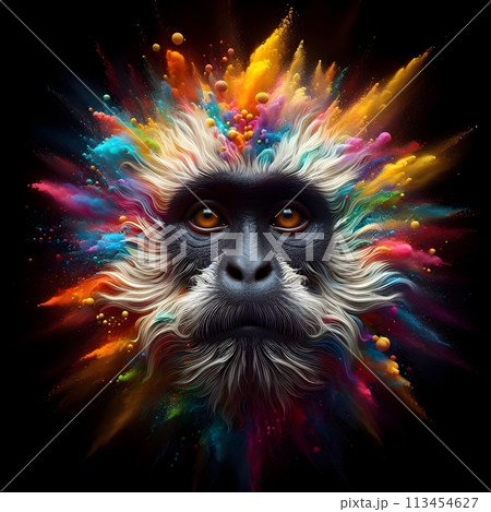 A mesmerizing 3D render of a monkey's face. A mesmerizing 3D render of a monkey's face. 113454627