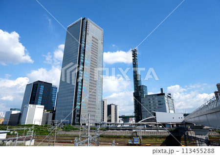 愛知県名古屋市中村区_ささしま米野歩道橋から南東側風景1_2023年8月 愛知県名古屋市中村区_ささしま米野歩道橋から南東側風景1_2023年8月 113455288