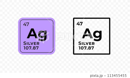 Silver, chemical element of the periodic table vector design 113455455