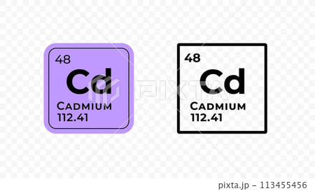 Cadmium, chemical element of the periodic table vector design Cadmium, chemical element of the periodic table vector design 113455456