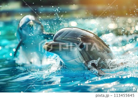 Two dolphins playing 113455645