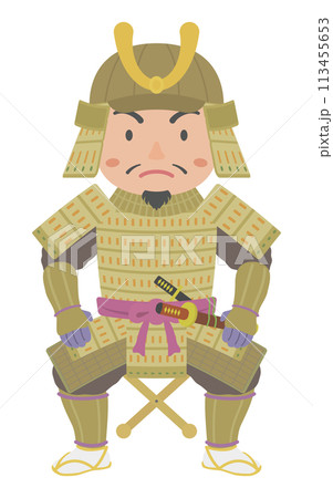 床几に座る戦国武将 床几に座る戦国武将 113455653