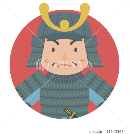 甲冑姿の戦国武将 113455654