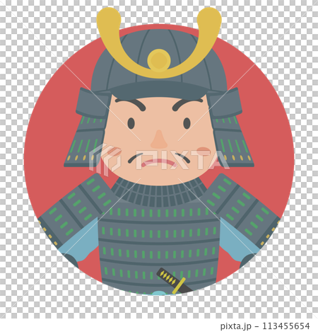 甲冑姿の戦国武将 113455654