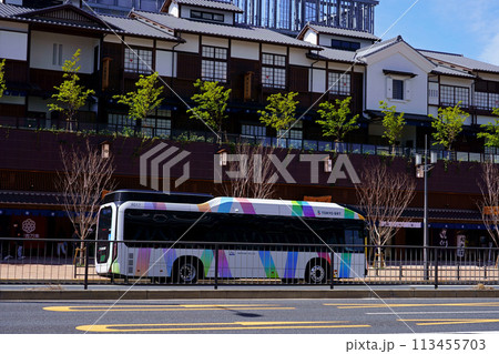 豊洲千客万来前に停車する東京BRT（TOYOTA SORA） 113455703