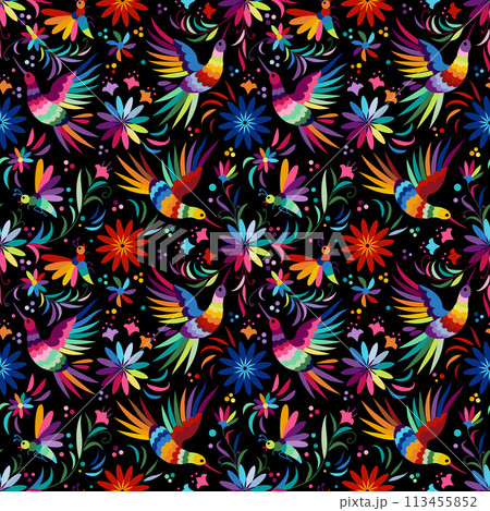 vector Mexican embroidery pattern 113455852