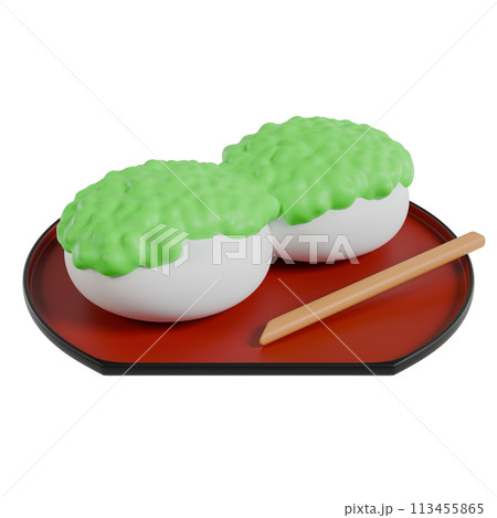 ずんだもち　3Dイラスト 113455865