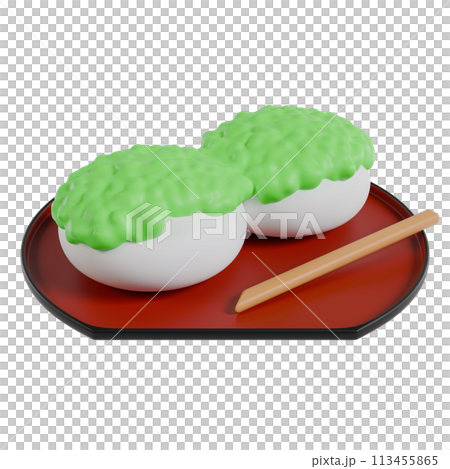 ずんだもち　3Dイラスト 113455865