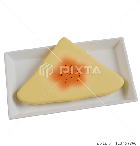 油揚げ　3Dイラスト 113455866