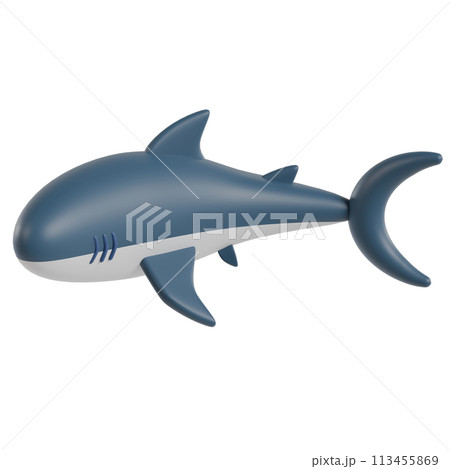サメ　3Dイラスト 113455869