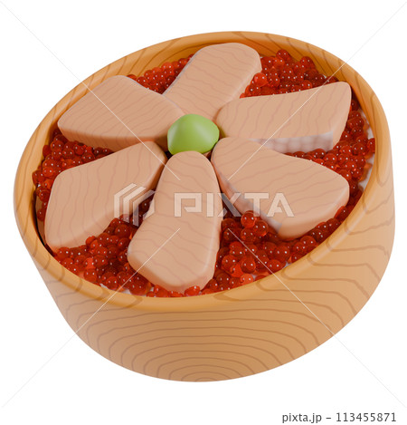 はらこ飯　3Dイラスト 113455871