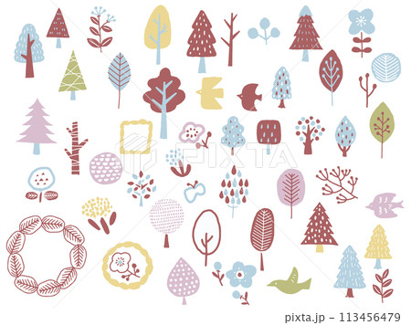 北欧の花柄イラスト 113456479