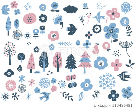 北欧の花柄イラスト 113456481