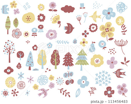 北欧の花柄イラスト 113456483