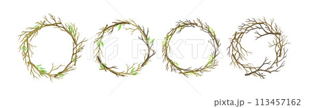 Bare Tree Branch Entangled in Wreath Vector Set 113457162
