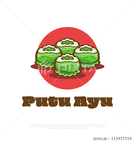 Illustration of Kue Putu Ayu, Indonesian Traditional Cake. Steamed Cake Vector Illustration of Kue Putu Ayu, Indonesian Traditional Cake. Steamed Cake Vector 113457559