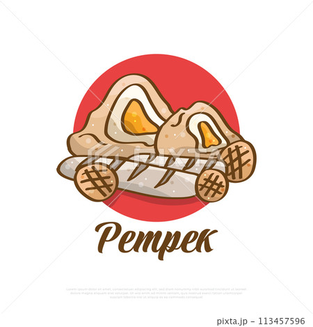 Pempek Illustration, Indonesian Traditional Food. Traditional Cuisine from Palembang Named Empek-Empek 113457596