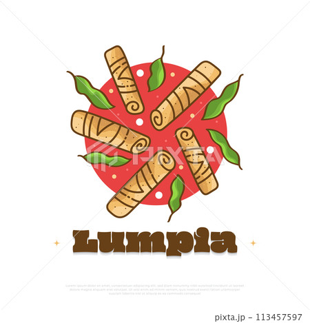 Lumpia, Traditional Food From Indonesia. Illustration of Indonesian Snack 113457597