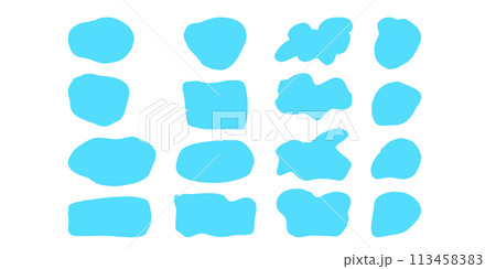 Text frames hand drawn style doodle decorative. For labels and tags on containers. Vector illustration set. 113458383