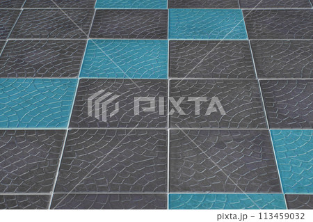 Blue Black Pattern Lines Stripes Paving Stone Floor Surface Street Road City Texture Background Tile Flooring 113459032