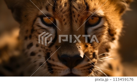 Close up portrait ferocious carnivore leopard, stare or looking at the camera at nature background. Close up portrait ferocious carnivore leopard, stare or looking at the camera at nature background. 113459176
