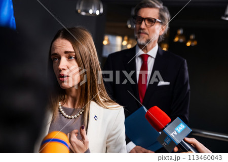 Political speech of EU consul during press campaign 113460043