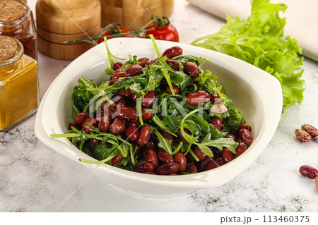Red canned beans with arugula Red canned beans with arugula 113460375