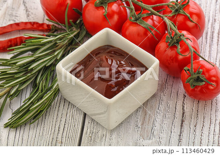 Tomato barbecue sauce on the bowl 113460429