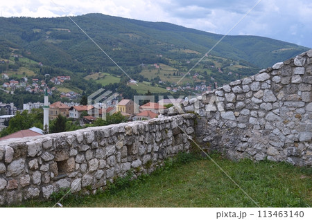 Old castle in Travnik. Panoramic view over Travnik in Bosnia and Herzegovina during summer. Top destination 113463140